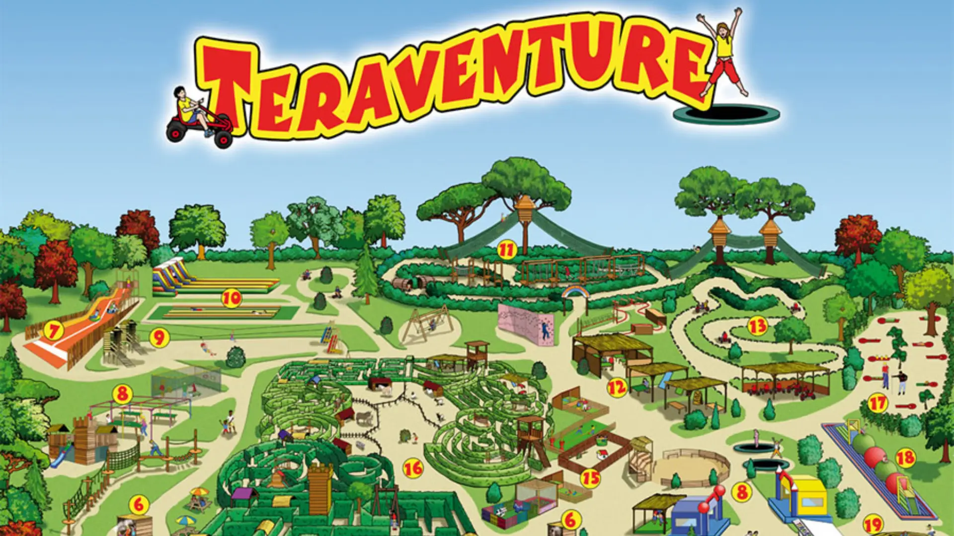 Teraventure, parc d'aventures et de labyrinthes, situé près de la Villa Occitane au Domaine de Bacchus.